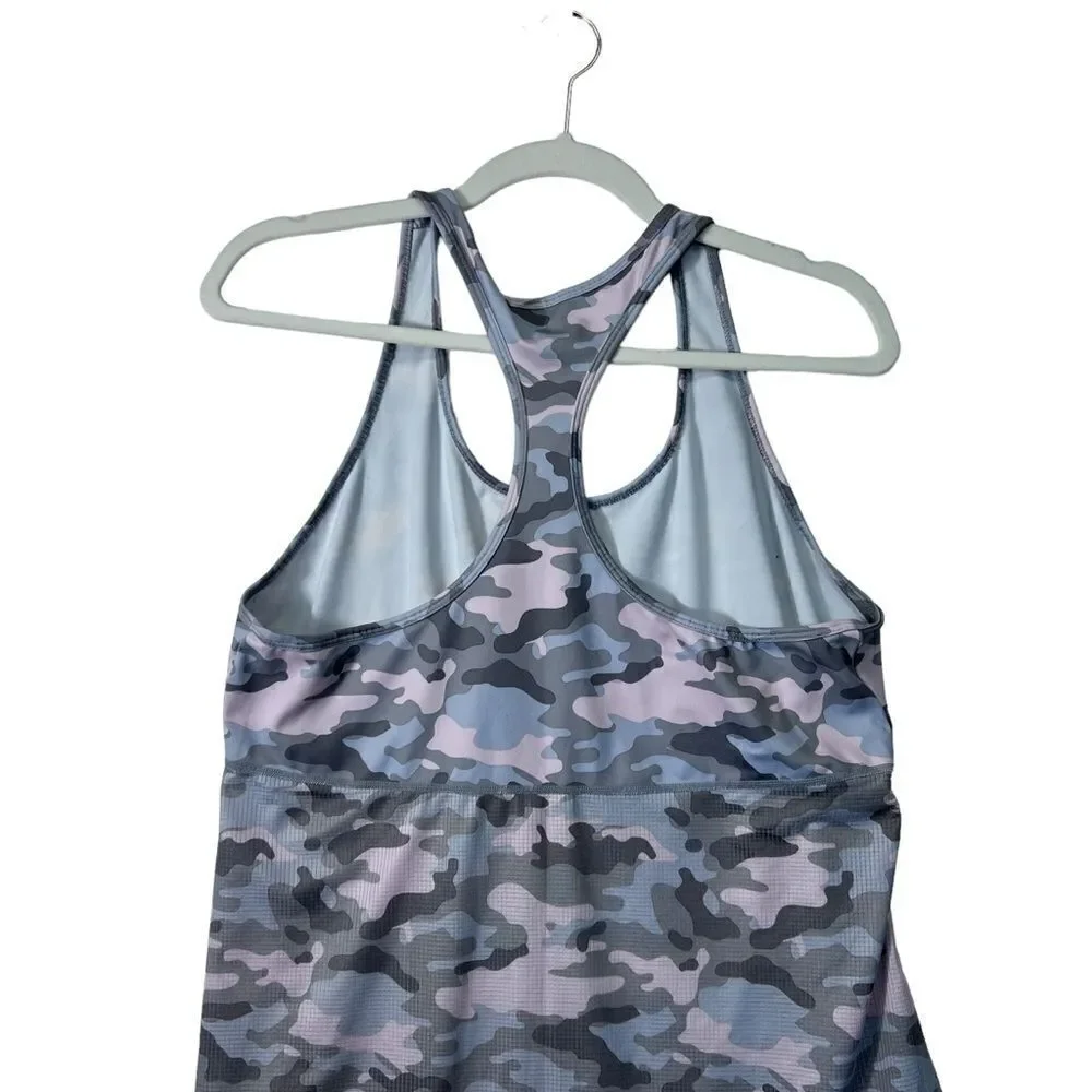 Fabletics Cashel Curved Cinch Tank Pink & Gray Camo Size Large - Picture 4 of 15